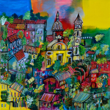 Malerei mit dem Titel "San Luca" von Muriel Cayet, Original-Kunstwerk, Acryl