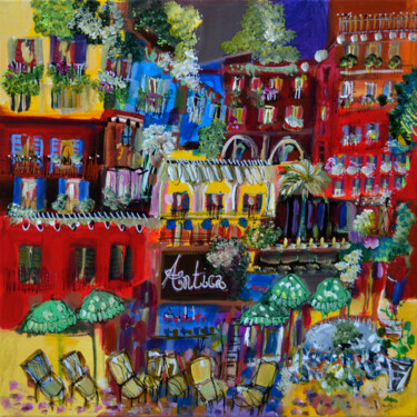 Painting titled "Antica Trattoria" by Muriel Cayet, Original Artwork, Acrylic