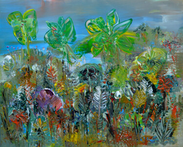 Malerei mit dem Titel "La pluie est traver…" von Muriel Cayet, Original-Kunstwerk, Acryl