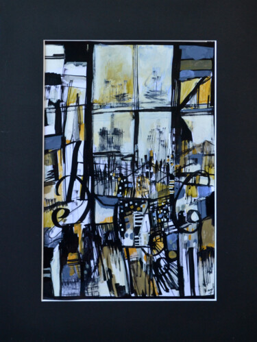 Peinture intitulée "Fenêtre des ailleurs" par Muriel Cayet, Œuvre d'art originale, Autre