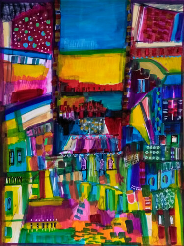Painting titled "Théâtres" by Muriel Cayet, Original Artwork
