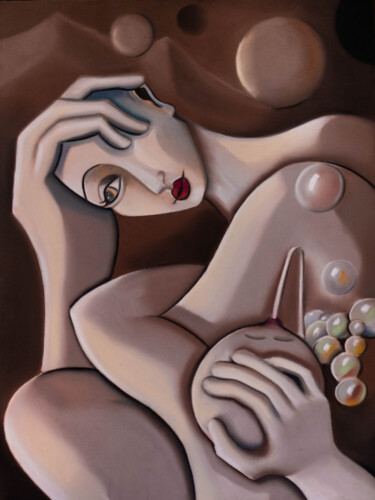 L'ennui Dessin intitulée "L'ennui" par Muriel Cachoulet, Œuvre d'art originale, Pastel
