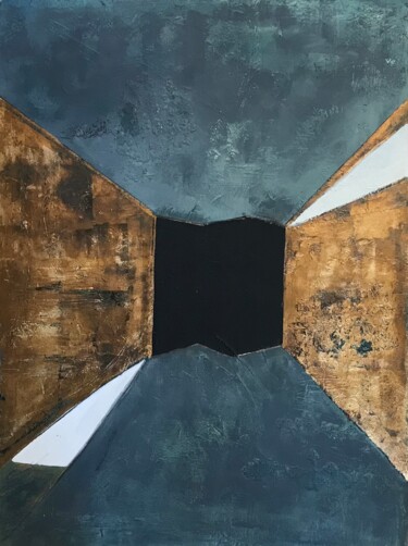 Картина под названием "La Porte" - Muriel Desbieys, Подлинное произведение искусства, Пигменты Установлен на Деревянная рама…