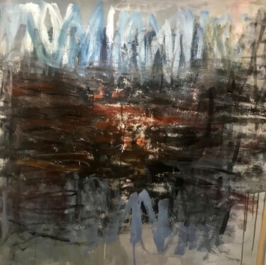 Pittura intitolato "Le lac" da Muriel Desbieys, Opera d'arte originale, Acrilico