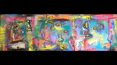Painting titled "TAG IN THE STREET" by Muriel Deumie, Original Artwork, Acrylic