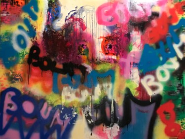 Malerei mit dem Titel "BOUM" von Muriel Deumie, Original-Kunstwerk, Sprühfarbe