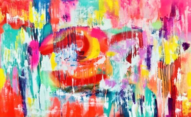 Картина под названием "couleurs en friches" - Muriel Deumie, Подлинное произведение искусства, Акрил