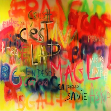 Painting titled "ca prend sa vie" by Muriel Deumie, Original Artwork, Spray paint