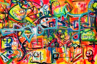 Malerei mit dem Titel "Graff expressionnis…" von Muriel Deumie, Original-Kunstwerk, Sprühfarbe