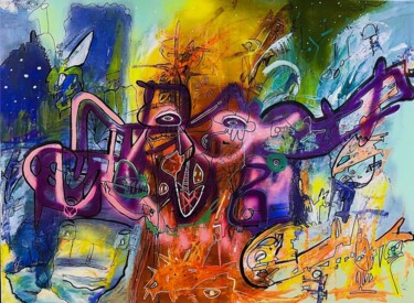 Pintura titulada "Tout corps d'esprit" por Muriel Deumie, Obra de arte original, Pintura al aerosol Montado en Bastidor de c…