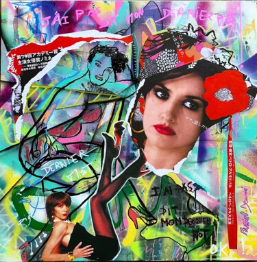 Painting titled "Pas dit mon dernier…" by Muriel Deumie, Original Artwork, Collages Mounted on Wood Stretcher frame