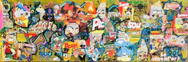 Collages intitulée "picsouland" par Muriel Deumie, Œuvre d'art originale, Collages Monté sur Châssis en bois