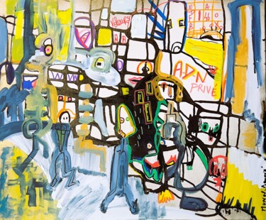Картина под названием "ADN privé" - Muriel Deumie, Подлинное произведение искусства, Акрил Установлен на Деревянная рама для…