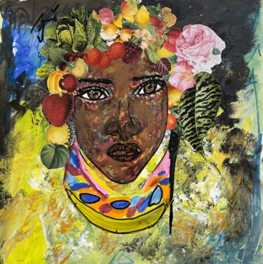 Painting titled "Sélena" by Muriel Deumie, Original Artwork, Acrylic Mounted on Wood Stretcher frame