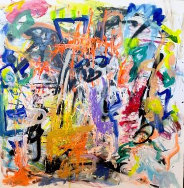 Картина под названием "Splatch" - Muriel Deumie, Подлинное произведение искусства, Акрил Установлен на Деревянная рама для н…