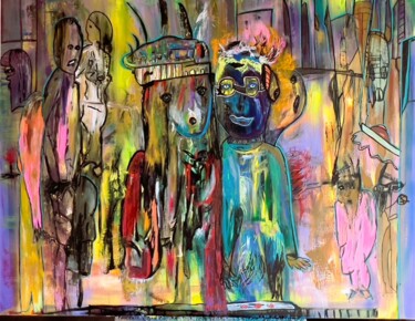 Картина под названием "Cohabitation" - Muriel Deumie, Подлинное произведение искусства, Акрил Установлен на Деревянная рама…