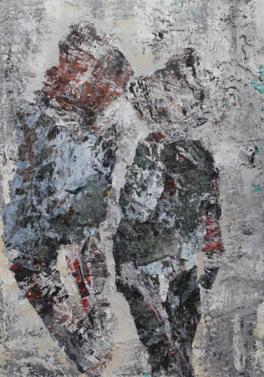 Картина под названием "Portrait 2" - Muriel Dorembus, Подлинное произведение искусства, Акрил Установлен на Деревянная рама…