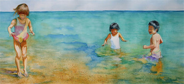 Peinture intitulée "Shivers" par Muriel Eden, Œuvre d'art originale, Aquarelle Monté sur Autre panneau rigide