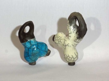 Sculpture intitulée "Danseuses, raku" par Muriel Frier-Gouron, Œuvre d'art originale, Céramique