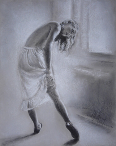 Drawing titled "Le bas" by Muriel Henry, Original Artwork, Pastel
