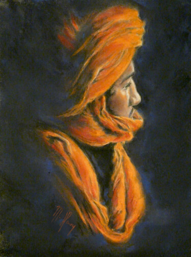 Dessin intitulée "Touareg" par Muriel Henry, Œuvre d'art originale, Pastel