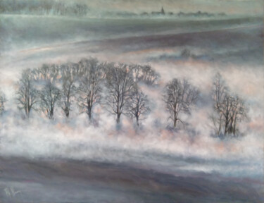 제목이 "Brume"인 미술작품 Muriel Henry로, 원작, 기름 나무 들것 프레임에 장착됨