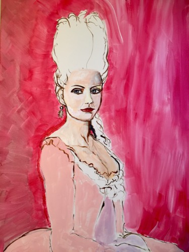 Painting titled "Marie Antoinette" by Muriel Ho Paintings, Original Artwork, Acrylic Mounted on Wood Stretcher frame