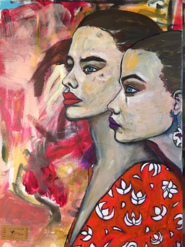 Painting titled "Fashion week ou l’a…" by Muriel Ho Paintings, Original Artwork, Acrylic Mounted on Wood Stretcher frame