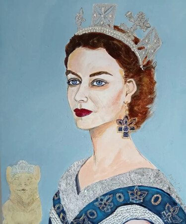 Painting titled "The Queen" by Muriel Ho Paintings, Original Artwork, Acrylic Mounted on Wood Stretcher frame