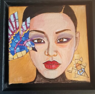 Painting titled "Madame Yan" by Muriel Ho Paintings, Original Artwork, Acrylic Mounted on Wood Stretcher frame