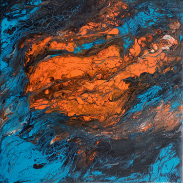 Painting titled "Earth II" by Muriel Mougeolle, Original Artwork, Acrylic Mounted on Wood Stretcher frame