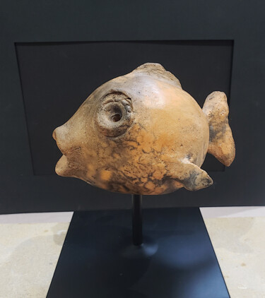 Γλυπτική με τίτλο "Petit poisson Bubul…" από Muriel Mougeolle, Αυθεντικά έργα τέχνης, Πηλός