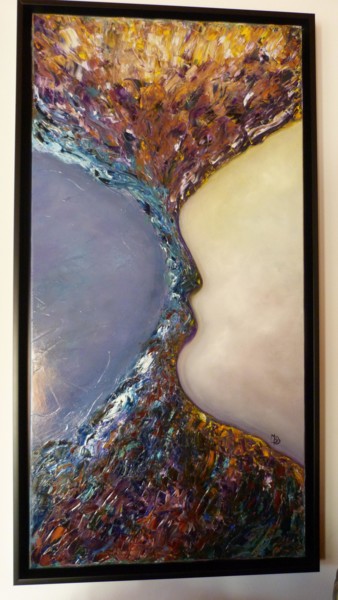 Painting titled "arbre en vie" by Muriel Mubb, Original Artwork, Oil