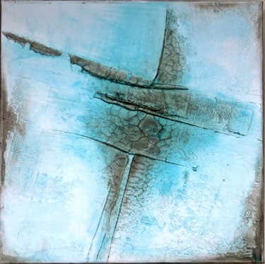 Painting titled "Turquoise - ART3" by Muriel Riedel, Original Artwork, Oil