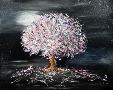 Картина под названием "Pétales de Lune" - Muriel Risch, Подлинное произведение искусства, Акрил