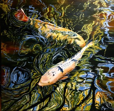 Peinture intitulée "Water chills" par Muriel Besson-Braem, Œuvre d'art originale, Huile