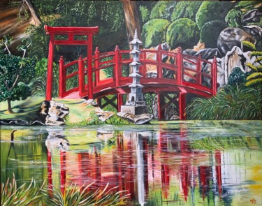 Painting titled "Saigo No Hashi" by Muriel Besson-Braem, Original Artwork, Oil