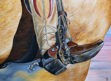 "Cow-Boy" başlıklı Tablo Muriel Besson-Braem tarafından, Orijinal sanat, Petrol