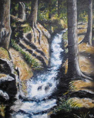 Peinture intitulée "Le petit ruisseau" par Muriel Besson-Braem, Œuvre d'art originale