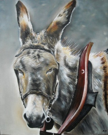 Peinture intitulée "Petit âne" par Muriel Besson-Braem, Œuvre d'art originale, Huile