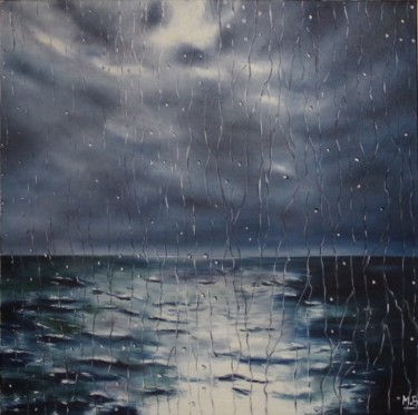 Peinture intitulée "impression-pluie-bi…" par Muriel Besson-Braem, Œuvre d'art originale, Huile