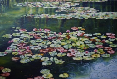 Malerei mit dem Titel "le-jardin-de-mr-mon…" von Muriel Besson-Braem, Original-Kunstwerk, Öl