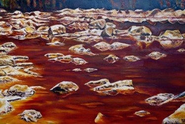 Painting titled "El Rio Tinto" by Muriel Besson-Braem, Original Artwork, Oil