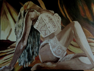 Peinture intitulée "Femme" par Muriel Dupont, Œuvre d'art originale, Huile