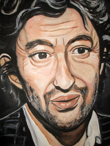 Peinture intitulée "Gainsbourg" par Muriel Dupont, Œuvre d'art originale, Huile