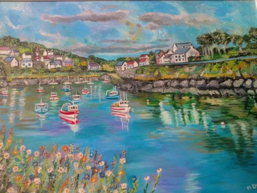 Peinture intitulée "Paysage de Bretagne" par Muriel Dupont, Œuvre d'art originale, Huile
