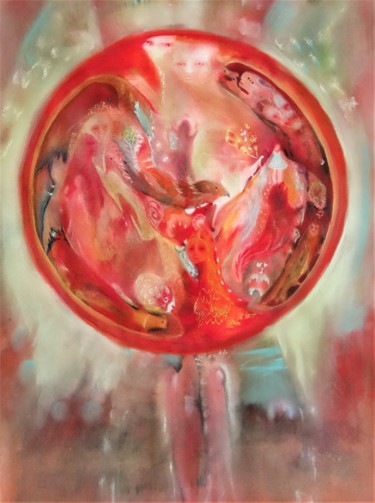 Peinture intitulée "Tous réunis pour sa…" par Muriel Gabilan, Œuvre d'art originale, Encre
