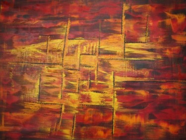 Painting titled "Burning" by Murielle B, Original Artwork