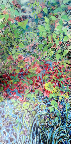 Malerei mit dem Titel "Jardin Luxuriant" von Murielle Durez, Original-Kunstwerk, Öl