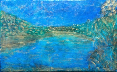 Schilderij getiteld "Le Lac d'Eguzon" door Murielle Lucie Clément, Origineel Kunstwerk, Olie